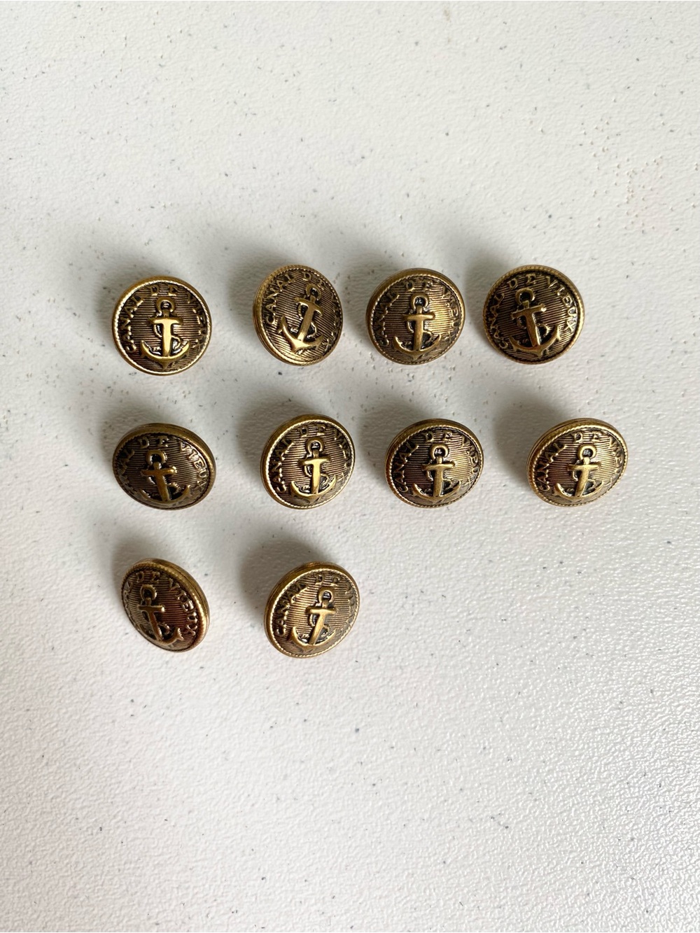 Vintage Military Canal de Vieux Anchor Buttons